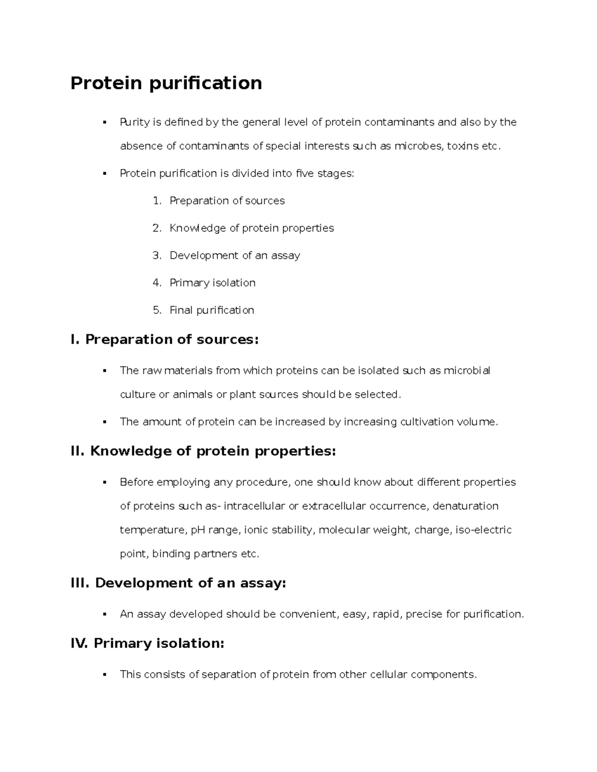 Biology Science 141 - Protein Purification Purity Is Defined By The ...