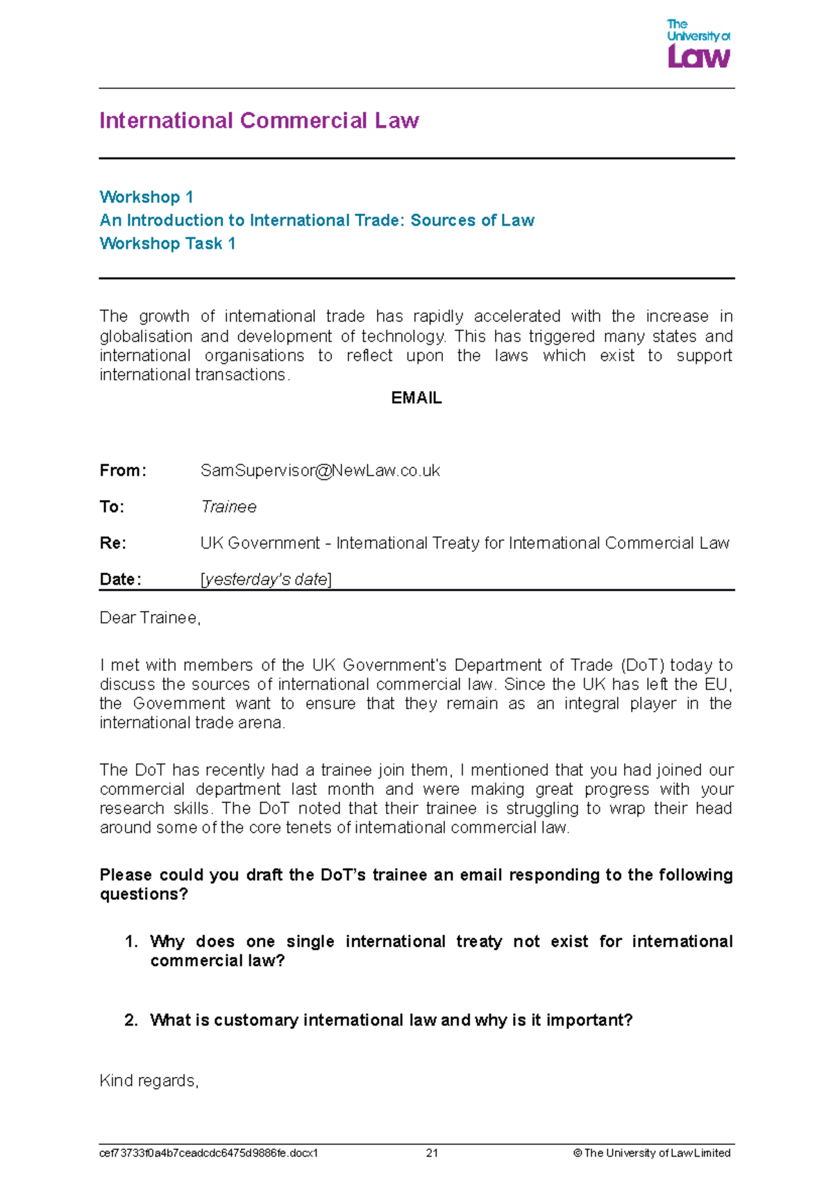 2324 icl ws01 ce01 workshop task 1 - International Commercial Law ...