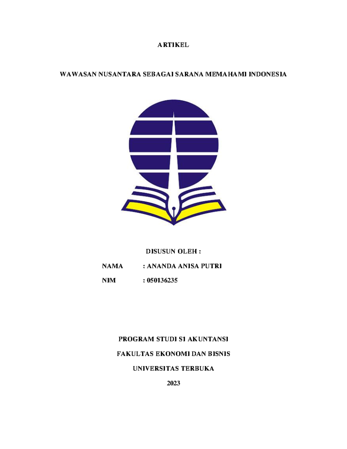 Tugas Artikel PPKN - ARTIKEL WAWASAN NUSANTARA SEBAGAI SARANA MEMAHAMI ...