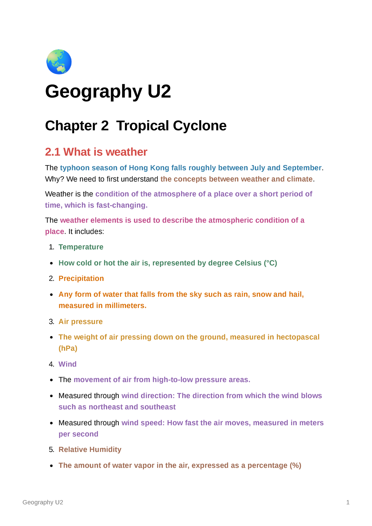 Documents For Learning - 🌏 Geography U Chapter 2 Tropical Cyclone 2 ...