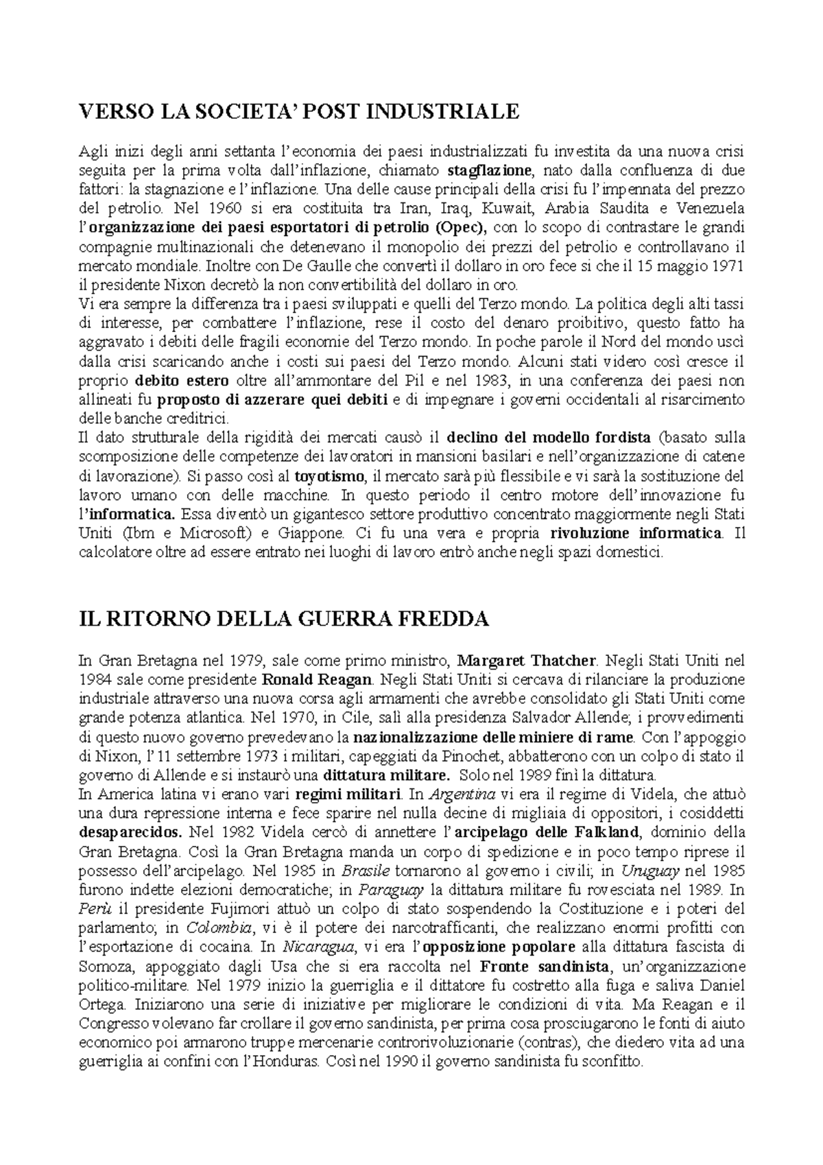 la societa industriale e il suo futuro