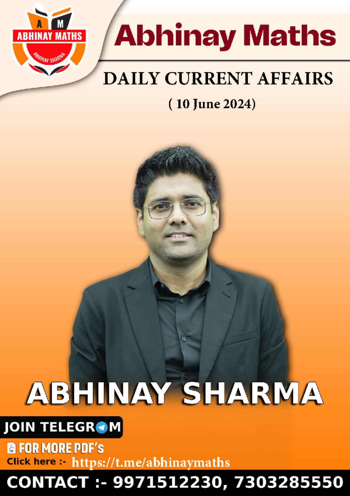 10 June 2024 Current Affairs DAILY CURRENT AFFAIRS ( 10 June 2024 ) t