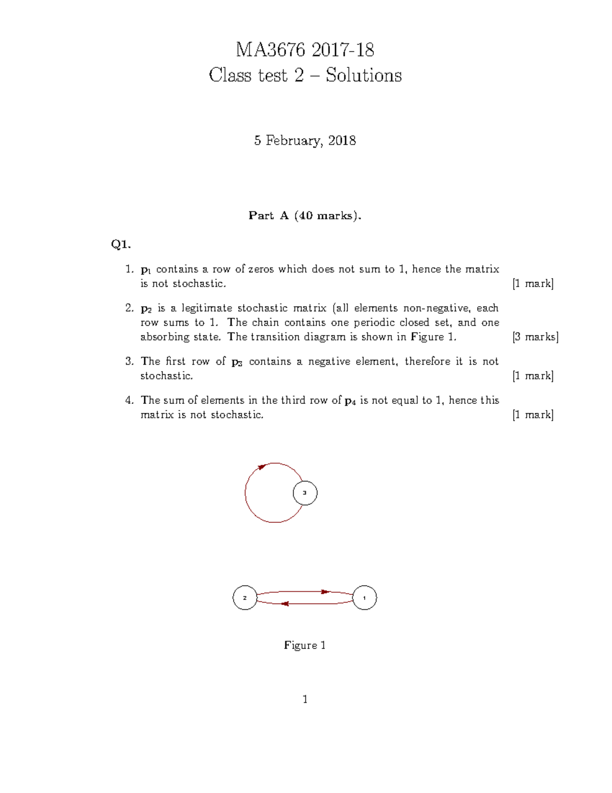 Exam Final Exam Exam Test 2 10 January 2017, Answers - MA3676 2017-18 ...