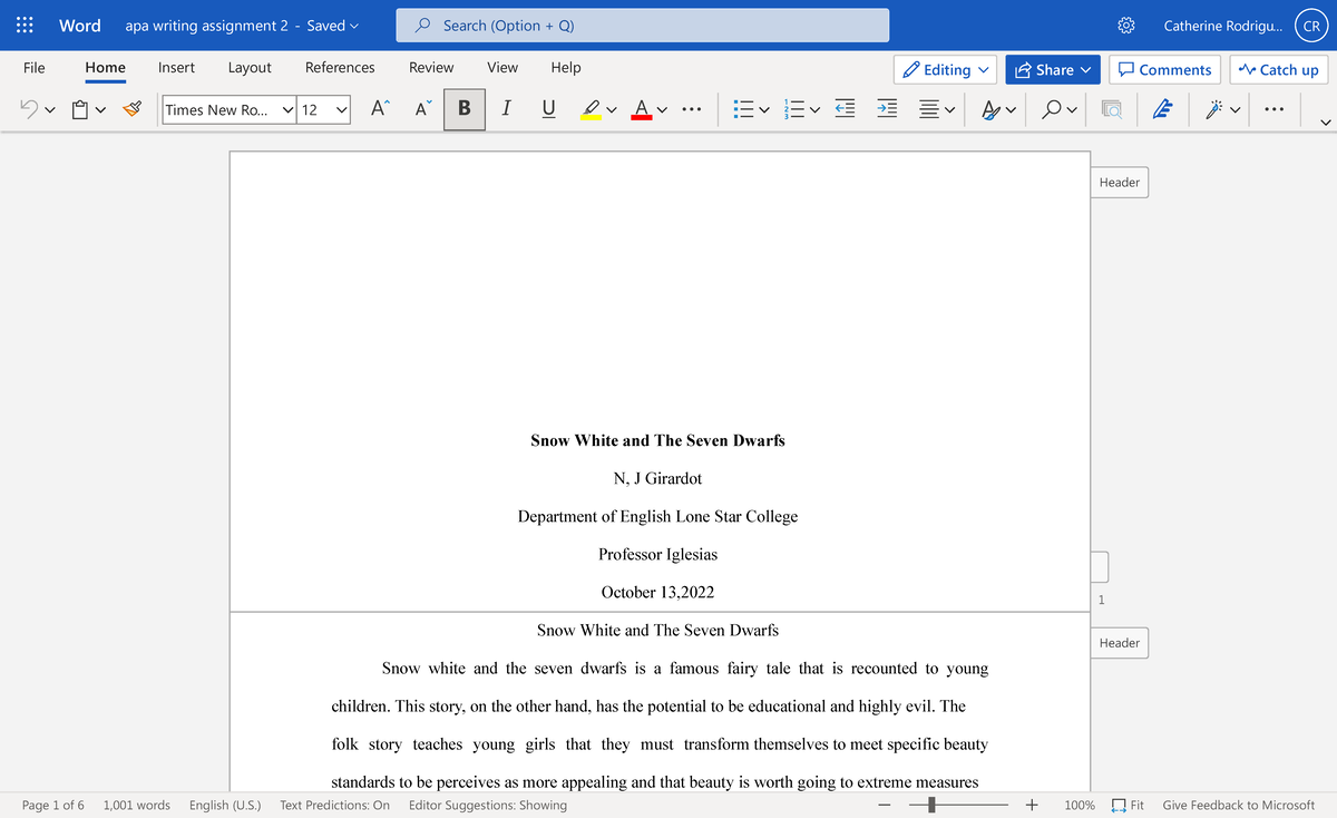 Apa writing assignment 2 - 1 Header Header N, J Girardot Department of ...