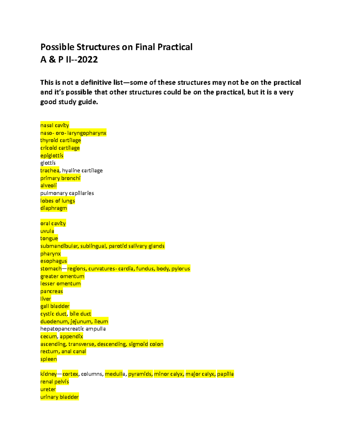 Practical possible structures 4 - Possible Structures on Final ...