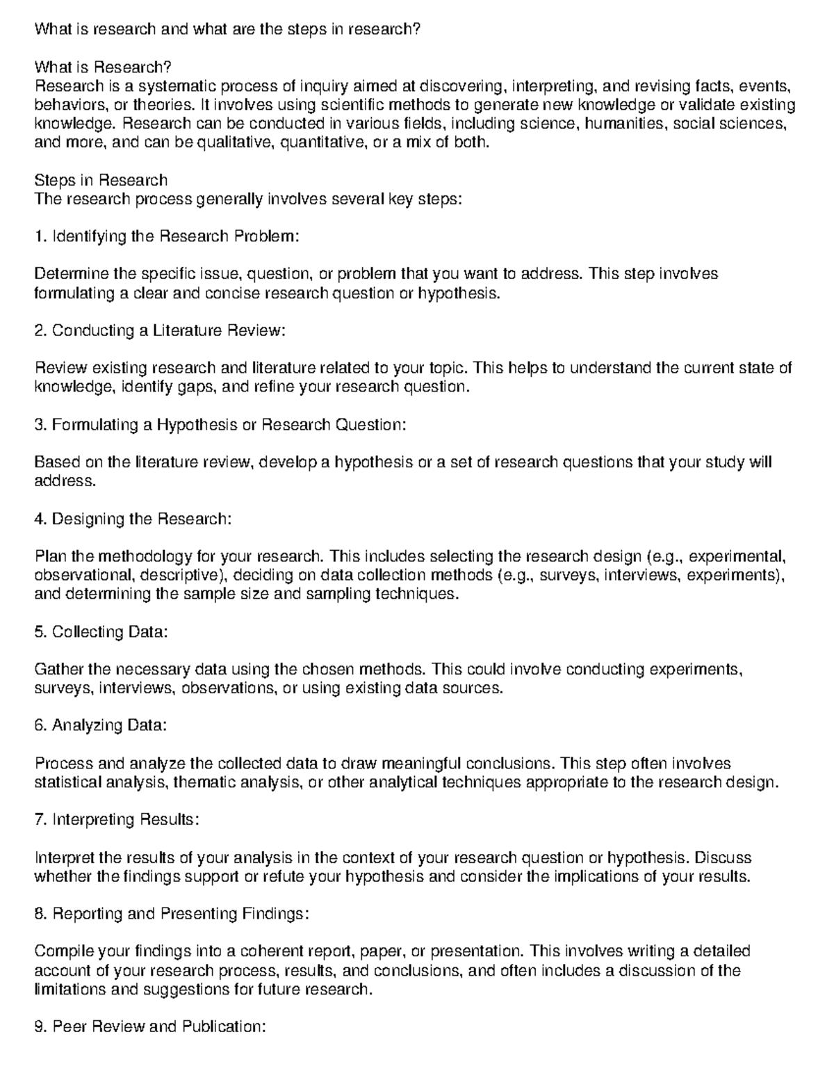Research Summary/Types of Research - What is research and what are the ...