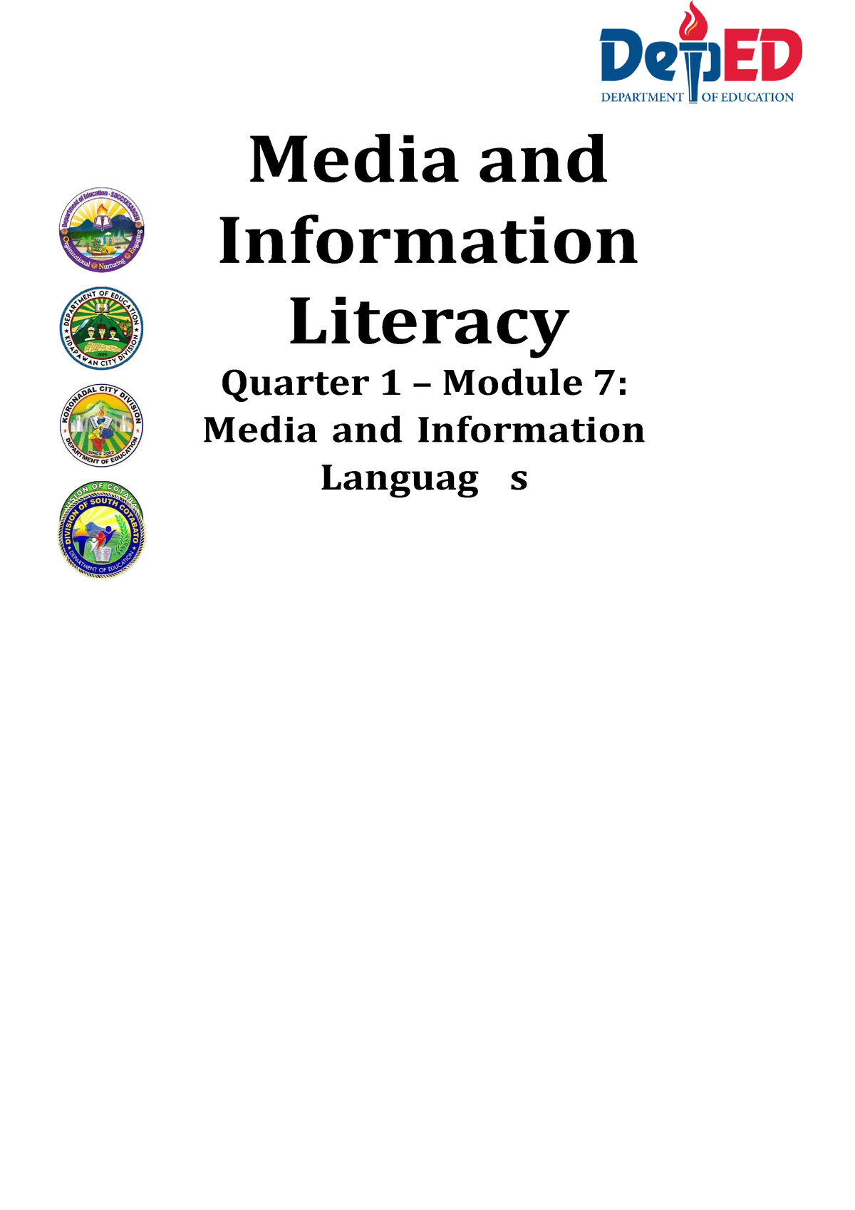 MIL Q1 M7-1 - 11/ Media And Information Literacy Quarter 1 – Module 7 ...