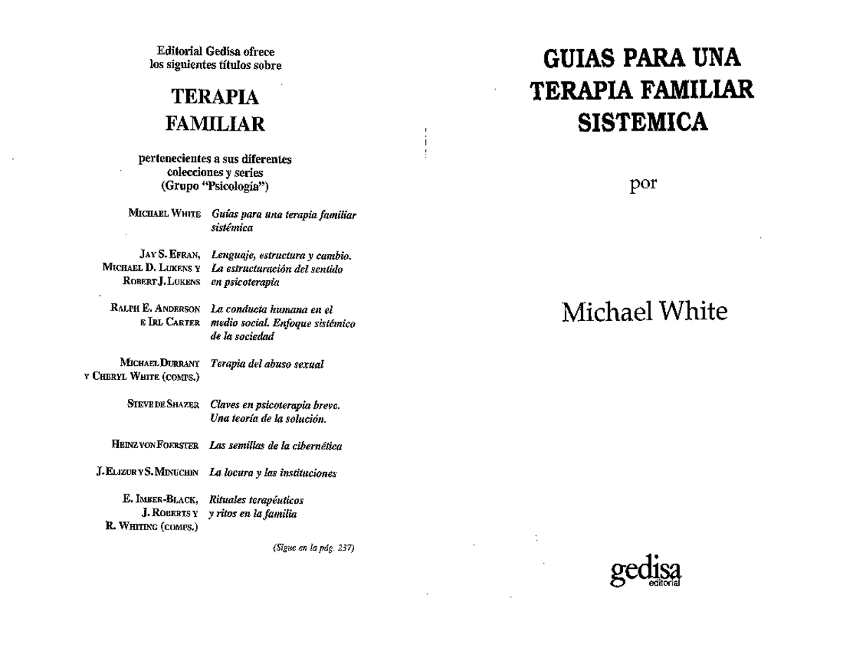 White Michael - Guias Para una Terapia Familiar Sistemica - (Completo