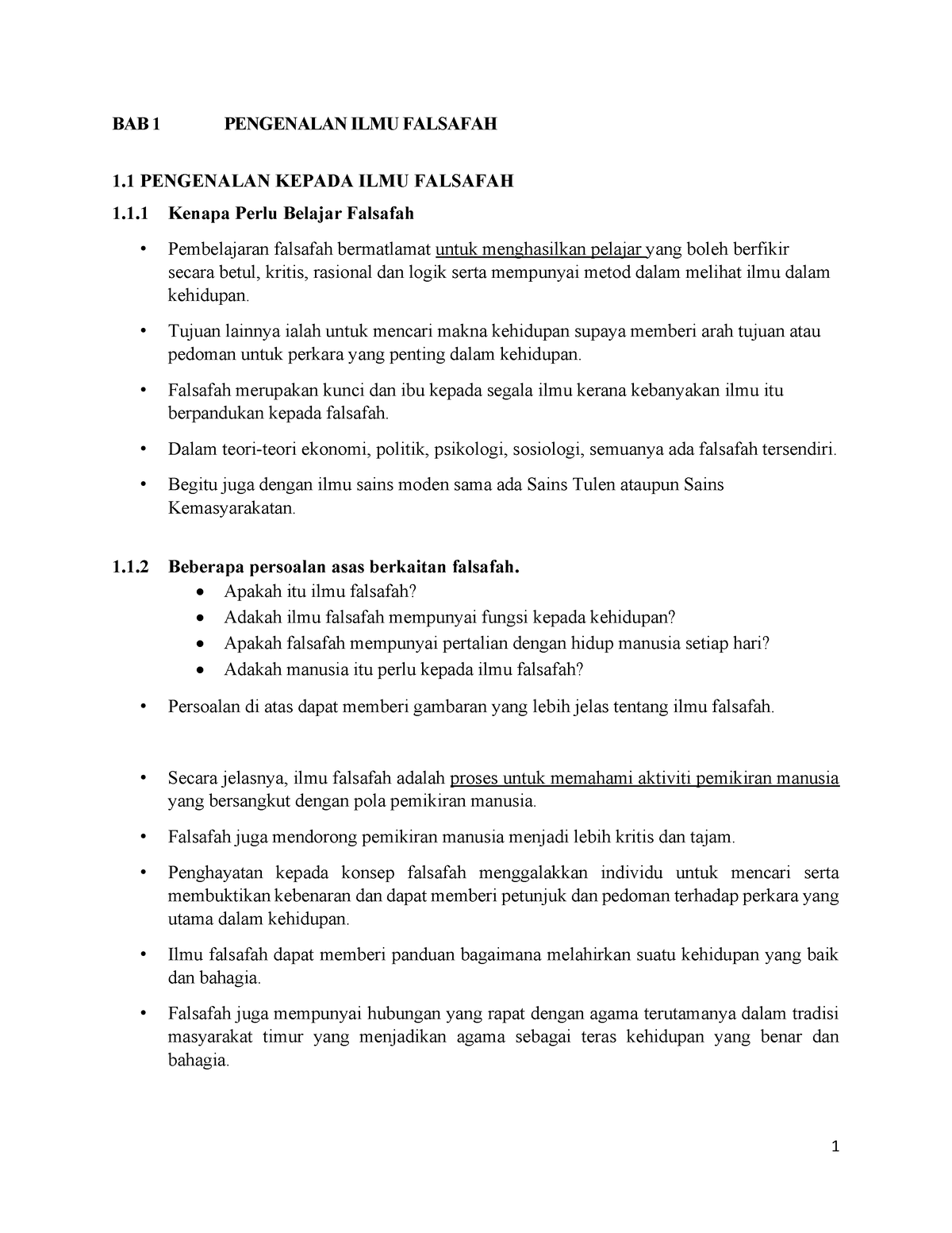 contoh assignment falsafah ilmu