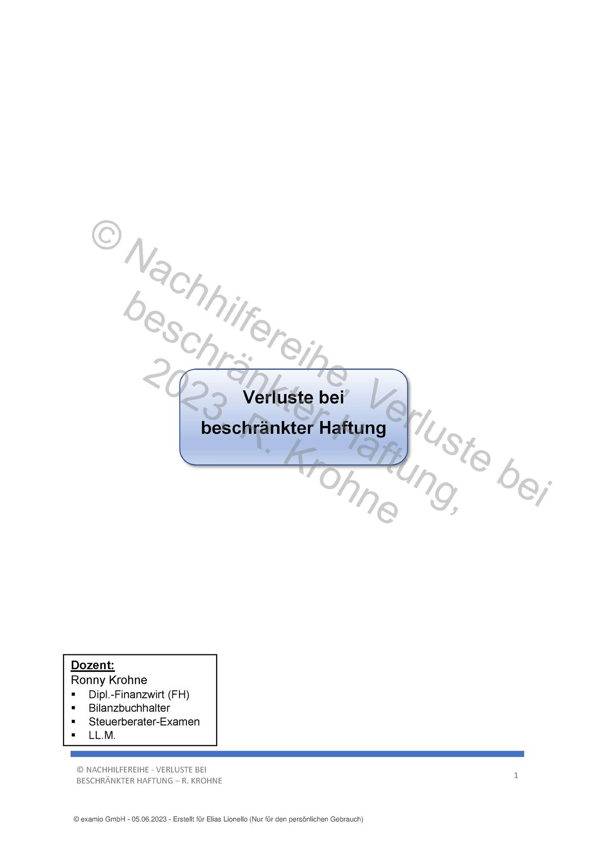 Handout 15a Estg Tn - Adssa - © NACHHILFEREIHE - VERLUSTE BEI ...