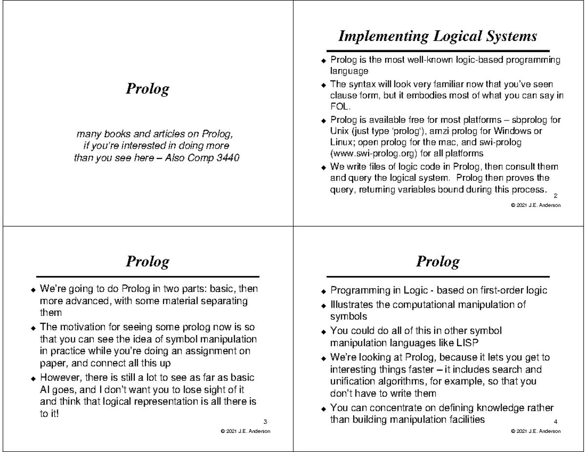 4Prolog - Notes On Complete Prolog Unit Week 4/8 - Prolog Many Books ...