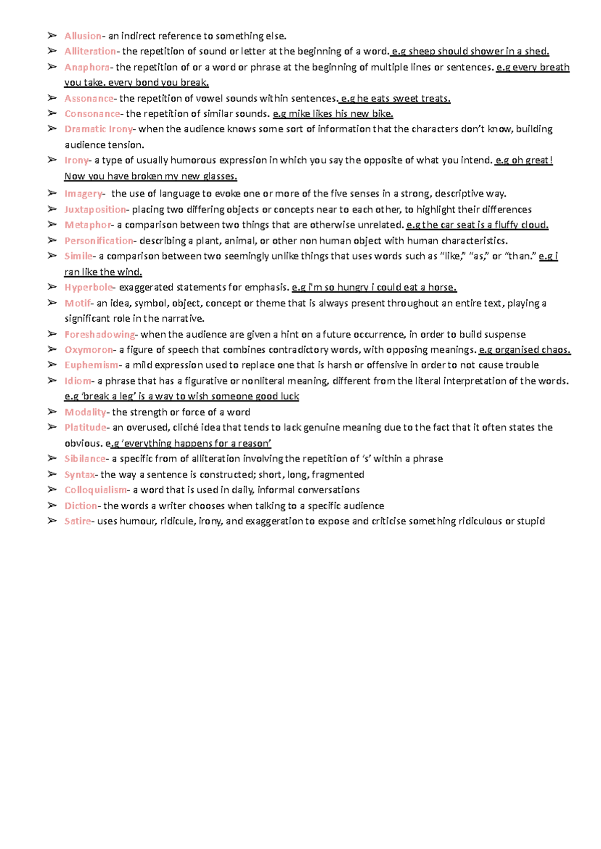 English Notes - Allusion- an indirect reference to something else ...
