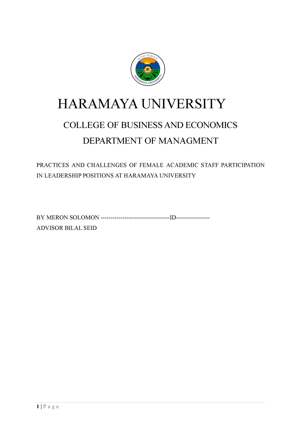 research proposal haramaya university