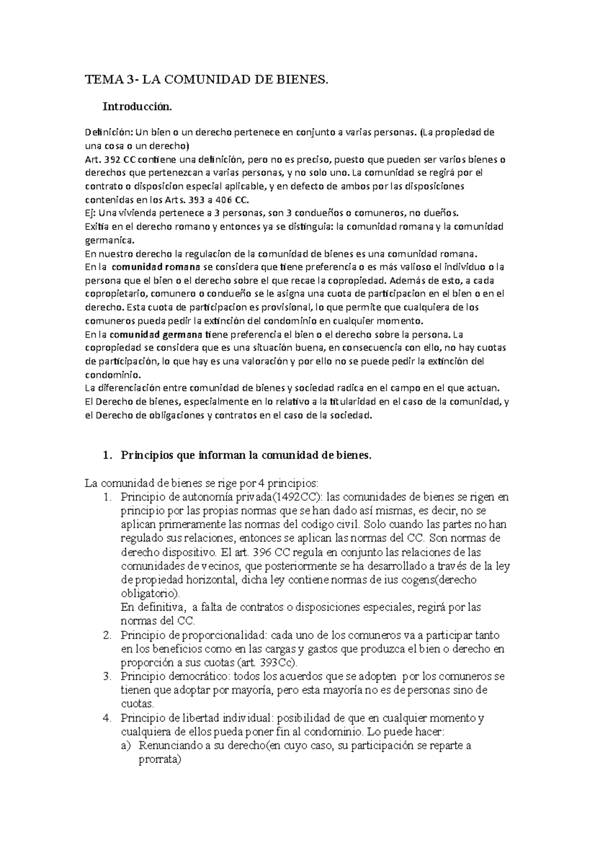 Tema 3 La comunidad de bienes TEMA 3 LA COMUNIDAD DE BIENES Tema 3 La comunidad de bienes TEMA 3 LA COMUNIDAD DE BIENES