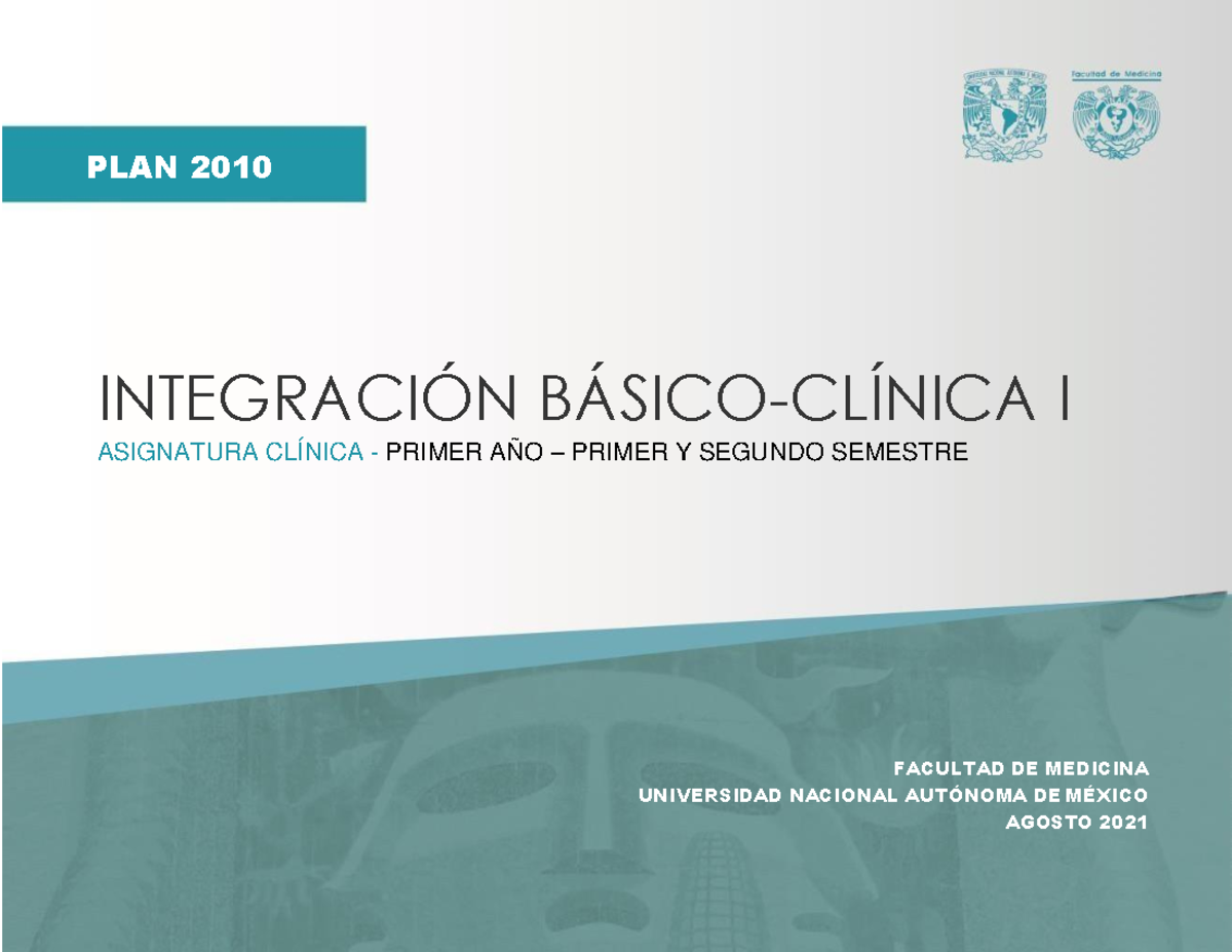 Ibci Integraci N B Sico Clinica Plan Integracin Bsico Cl Nica I Asignatura