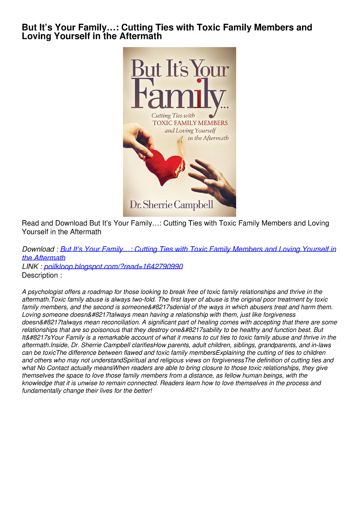 PDF Read Online But It’s Your Family…: Cutting Ties With Toxic Family ...