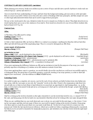 Contract Law Cheat Sheet Contract Law Cases Constituents Of A Contract Offer Acceptance Contract Law Cheat Sheet Contract Law Cases Constituents Of A Contract Offer Acceptance