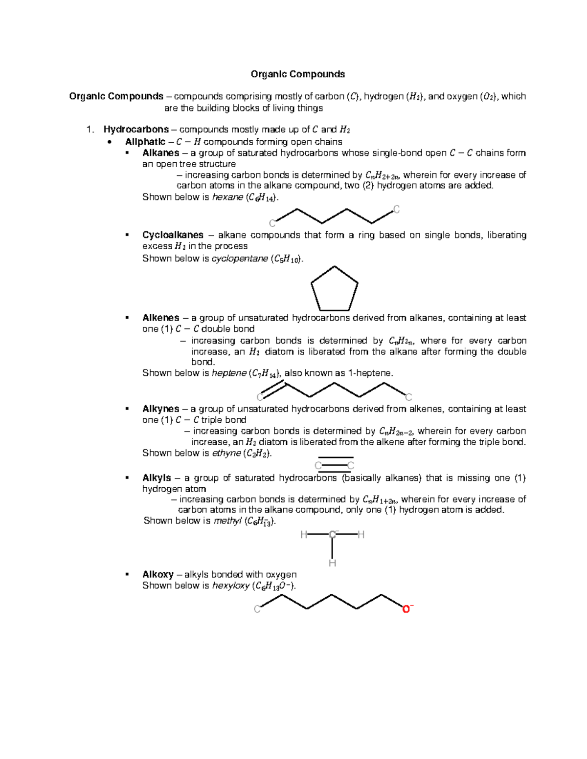 Introduction to Materials - 13 Organic Compounds Organic Compounds ...