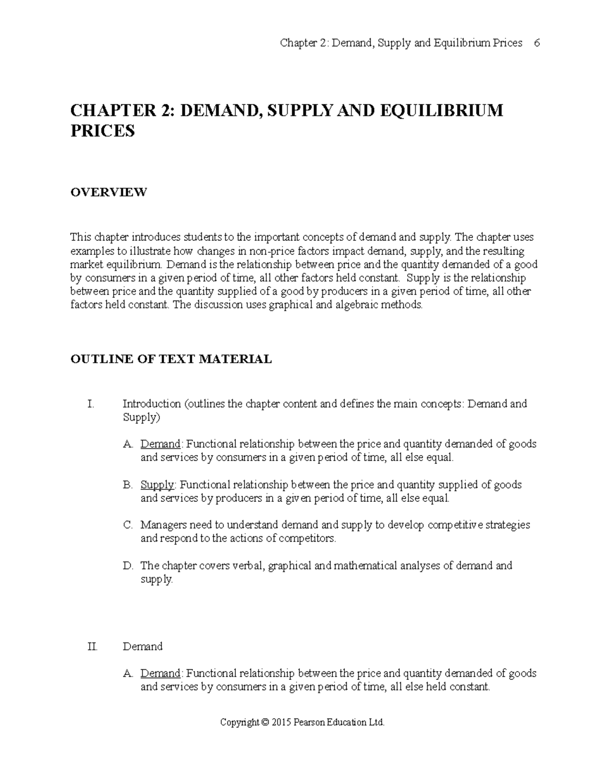 Ch02 Demand and Supply notes CHAPTER 2 DEMAND, SUPPLY AND