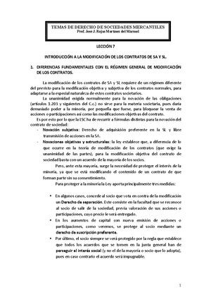 08 Lecci¢n. Modificaci¢n Objetiva Del Contrato. La Modificaci¢n ...