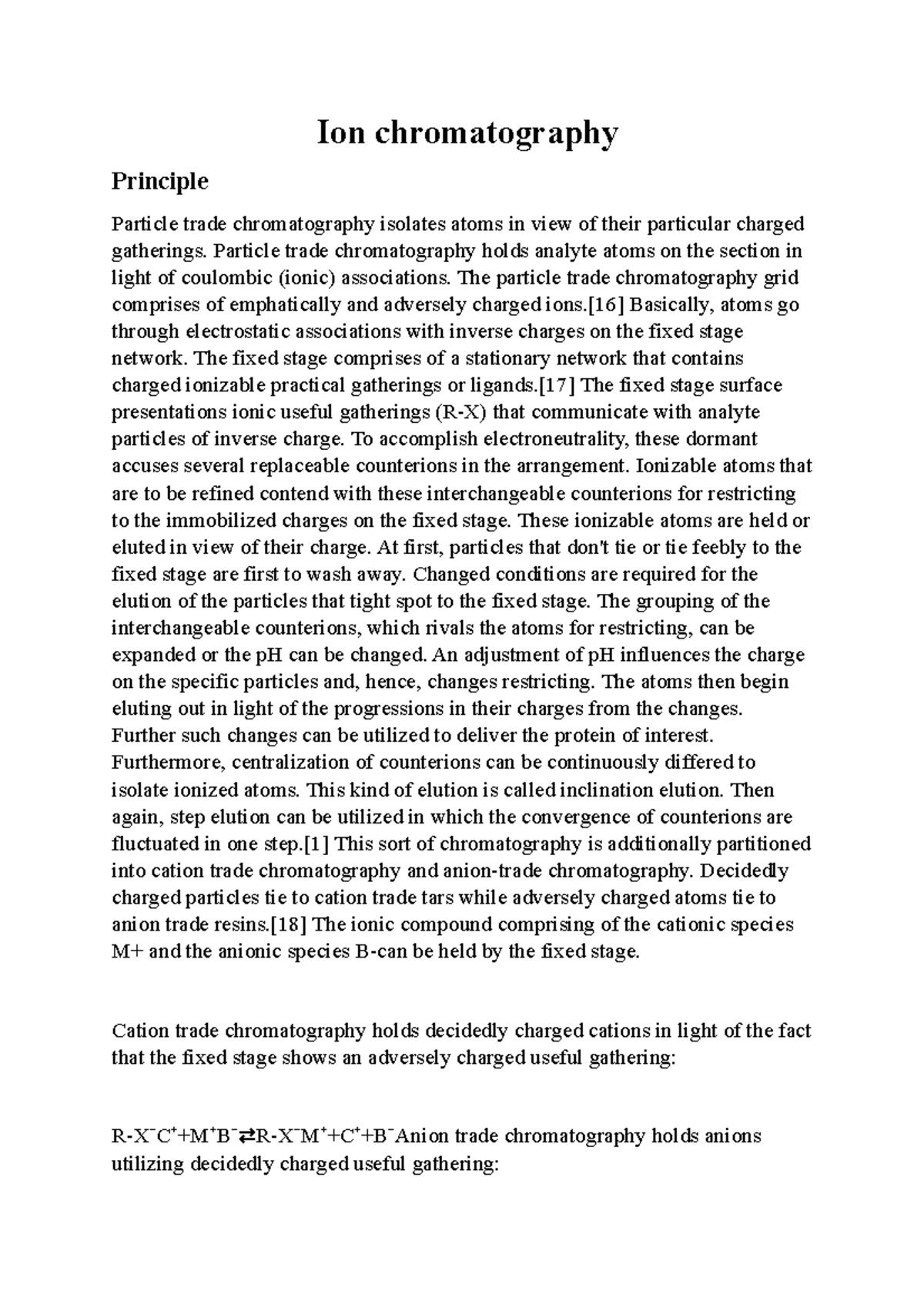 Ion chromatograph 1 Yazar Ion chromatography Principle Particle