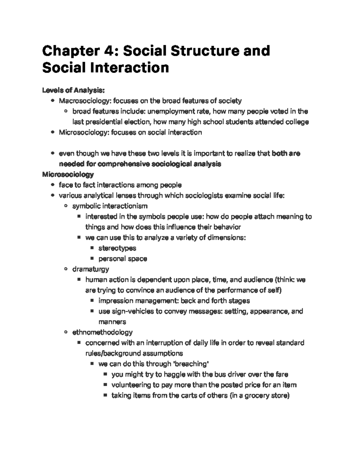 Chapter 4 Social Structure And Social Interaction - C H A P Te R 4 : S ...