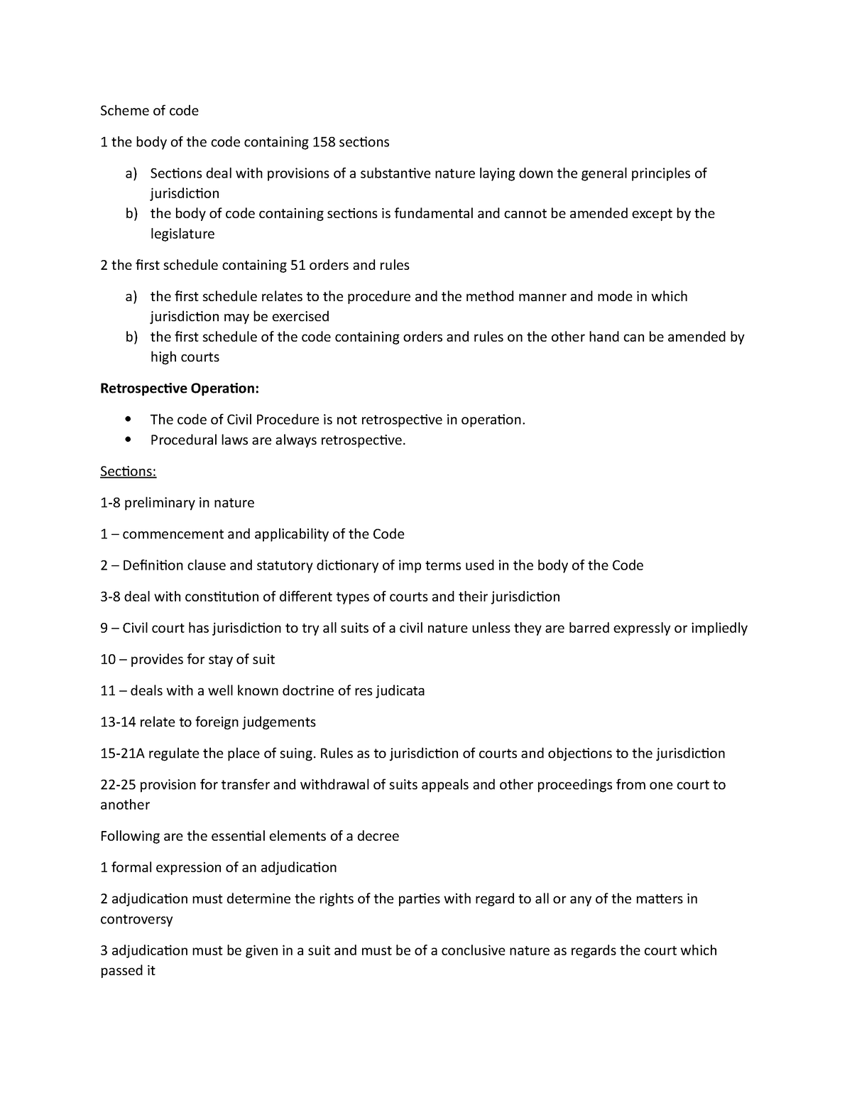 Civil Procedure Code Notes Scheme Of Code 1 The Body Of The Code 