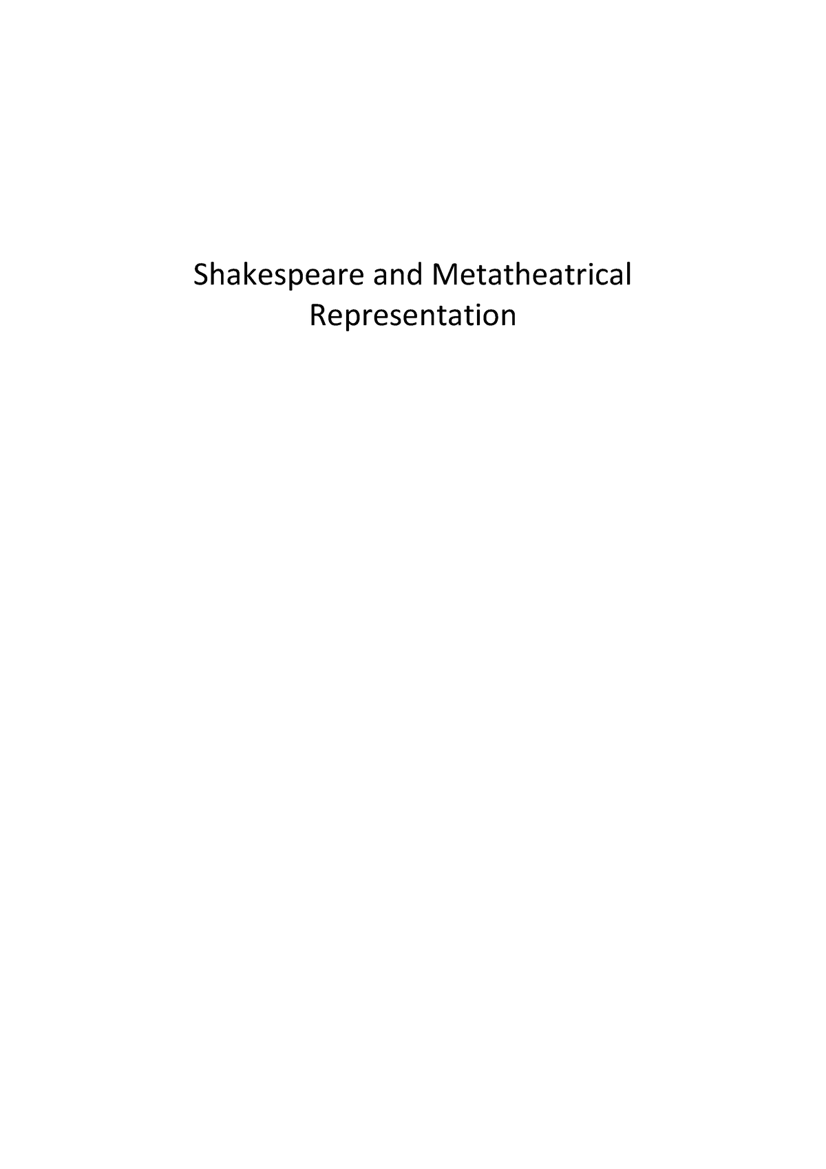 dissertation on shakespeare