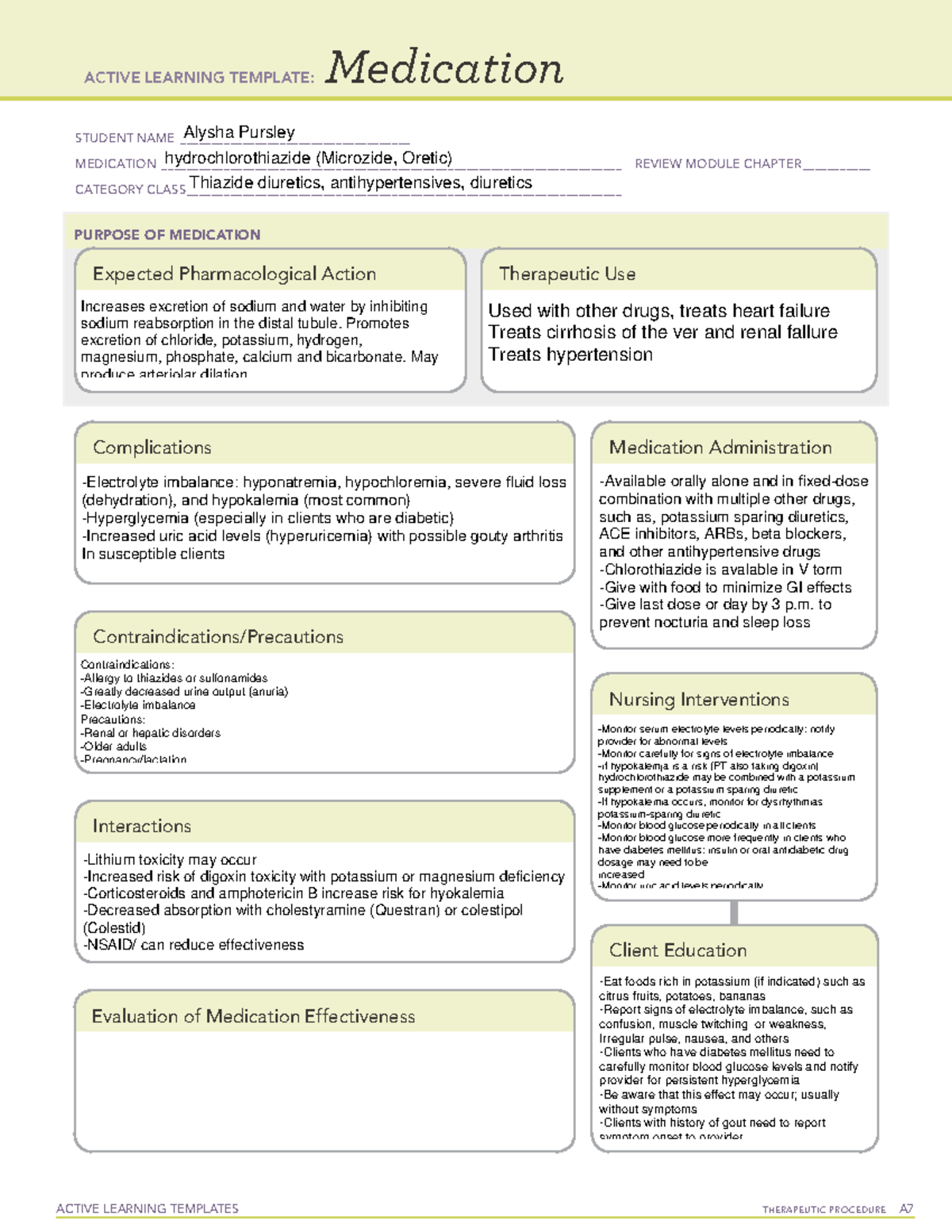 Cardiac Drugs-hydrochlorothiazide (Microzide, Oretic) - ####### ACTIVE ...