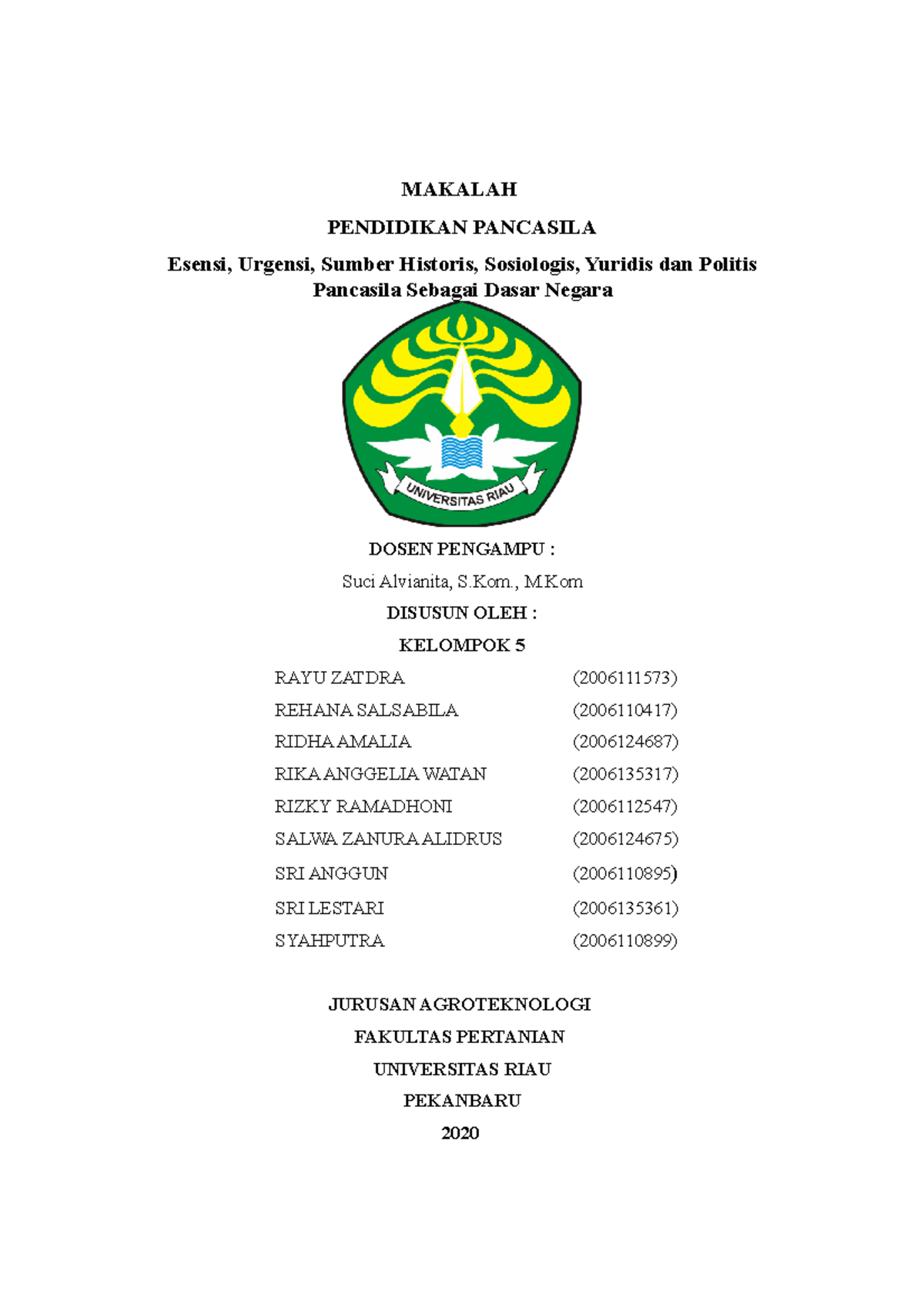 Pendidikan Pancasila Kel 5 - MAKALAH PENDIDIKAN PANCASILA Esensi ...