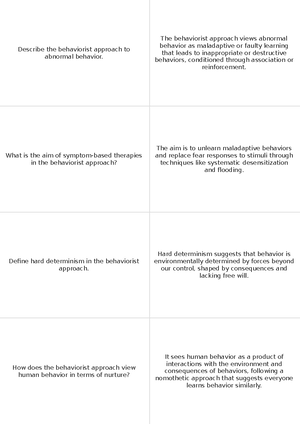 Comparing Approaches Mind Map - Comparing Approaches THE BEHAVOURIST ...
