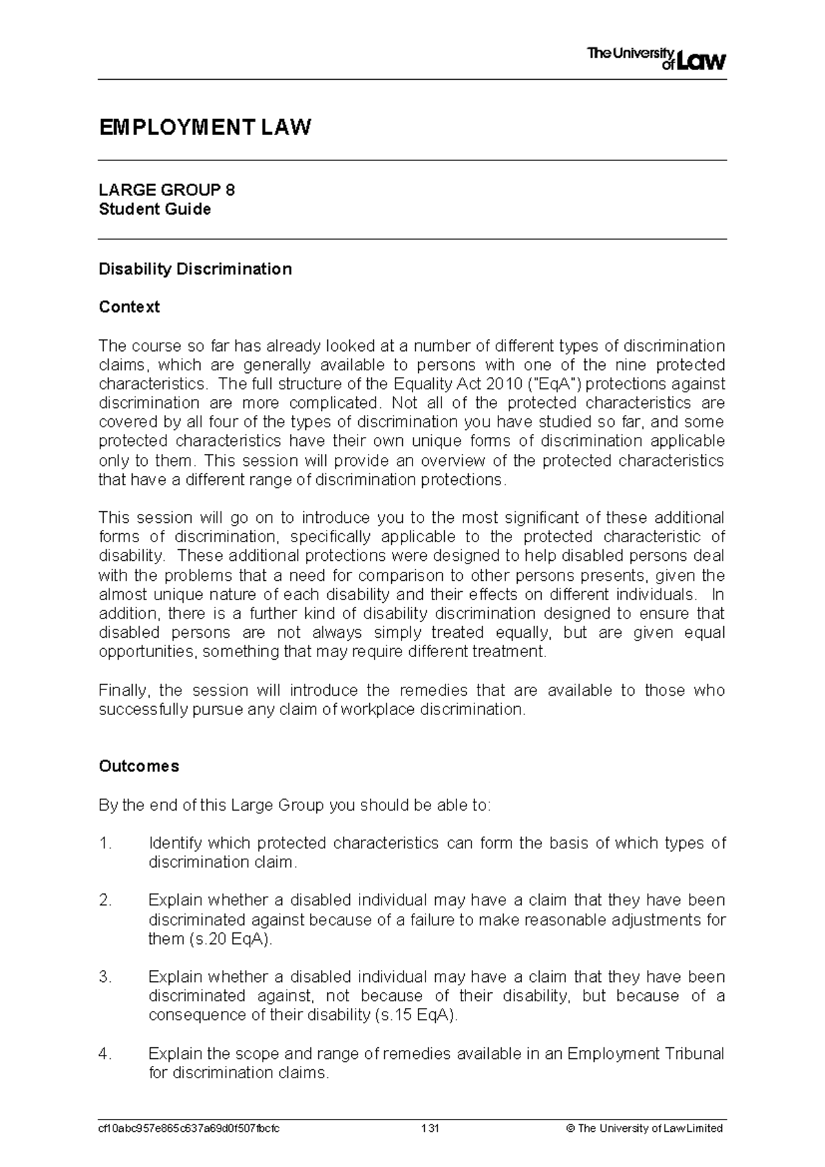 2324 employment lg08 ce01 student guide - EMPLOYMENT LAW LARGE GROUP 8 ...
