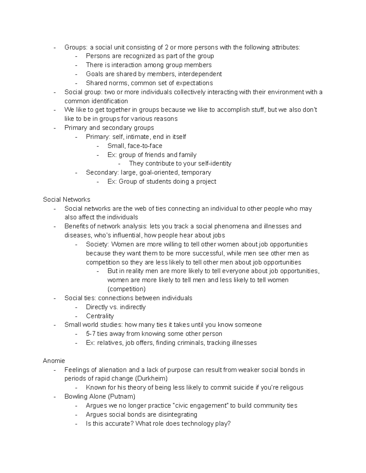 Chapter 5 Groups - Groups: a social unit consisting of 2 or more ...