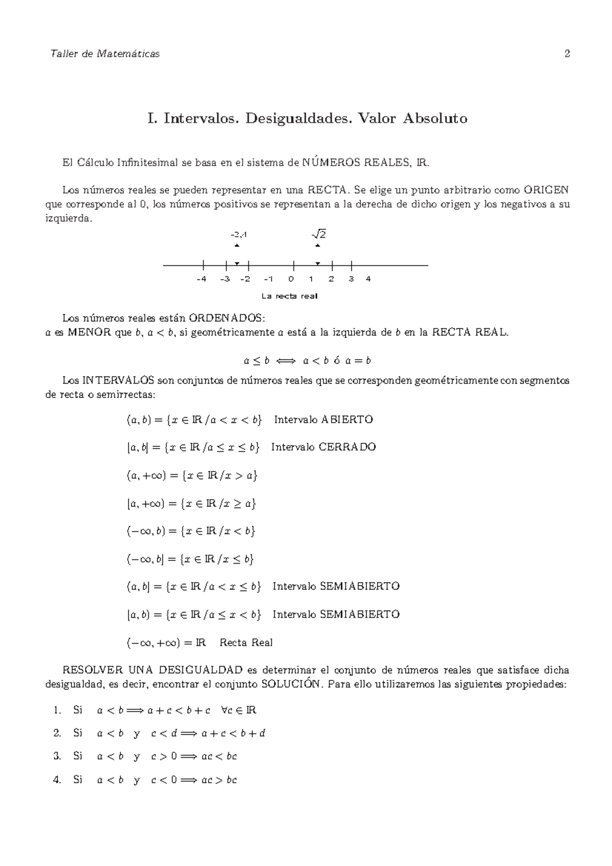 Desigualdades Valorabsoluto Taller De Matem Aticas I Intervalos