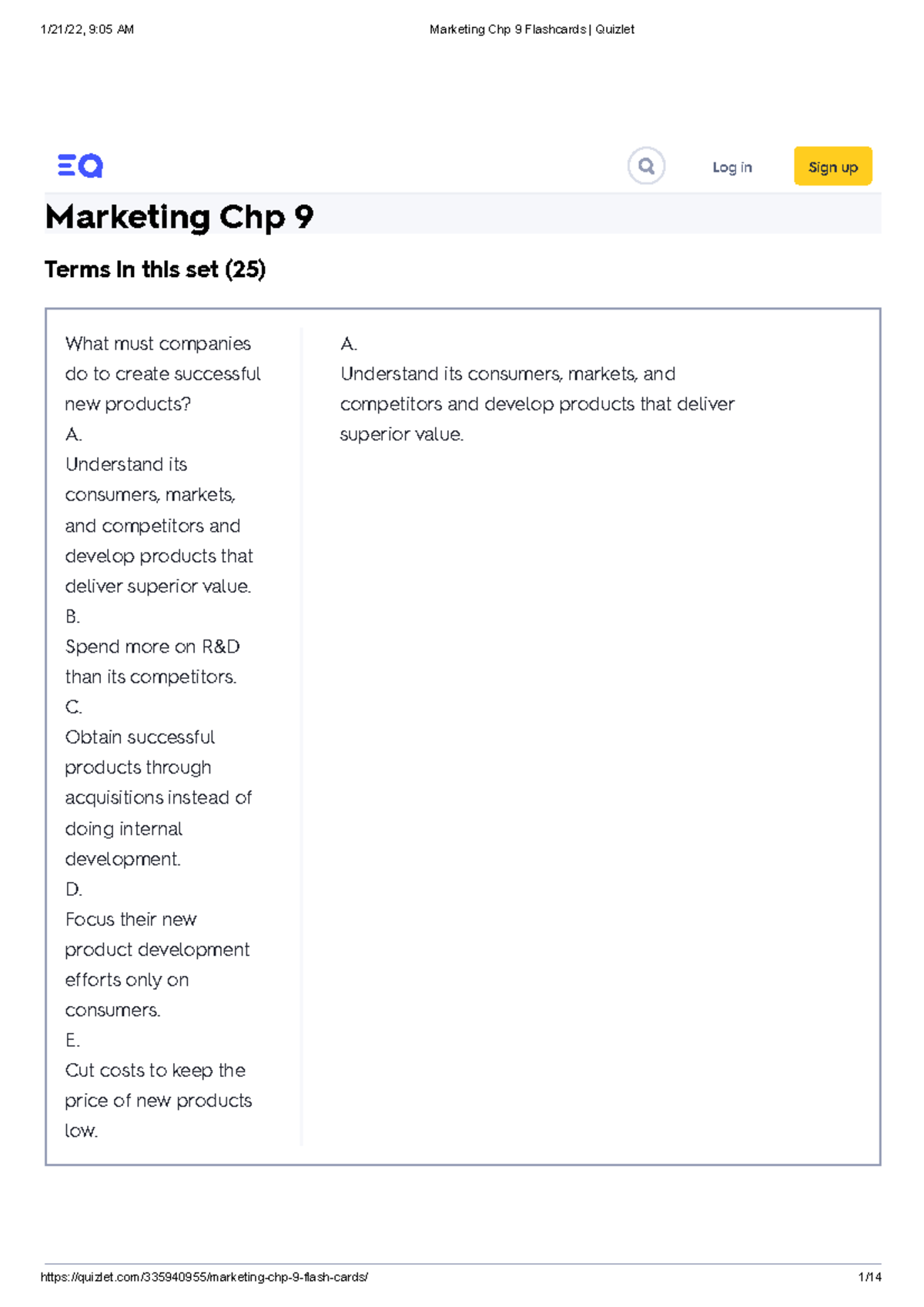 Marketing Chp 9 Flashcards Quizlet MKT420 UNIVERSITI TEKNOLOGI MARA ...