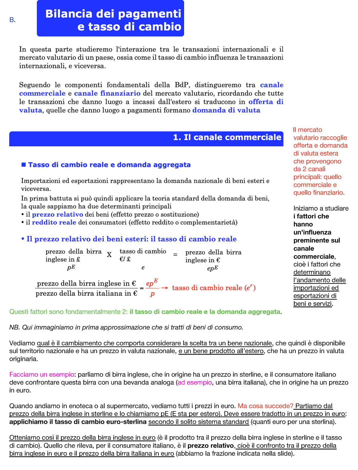 Macroeconomia Appunti Di Lezione B Il Mercato Valutario Raccoglie Offerta E Domanda