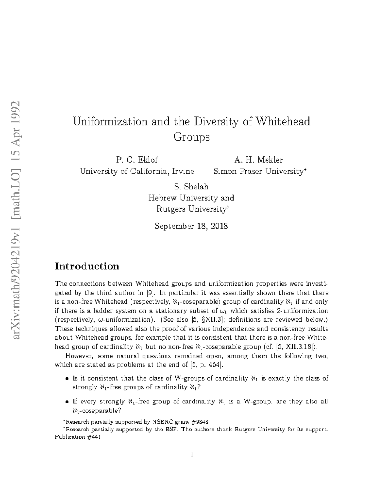 9204219 - Cours - arXiv:math/9204219v1 [math] 15 Apr 1992 ...