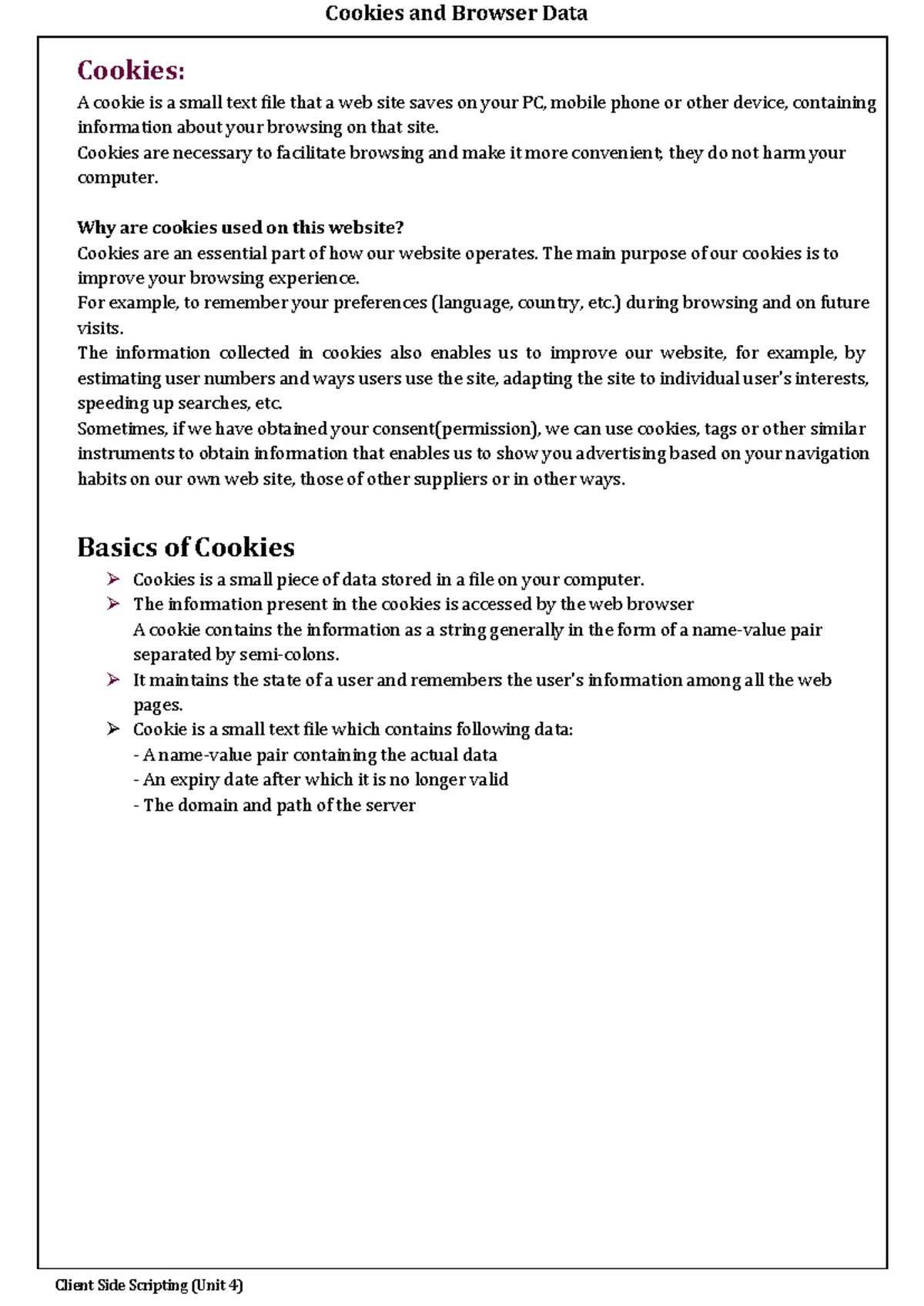 CSS Unit03 Final - Notes - Form A form is a section of a document which ...