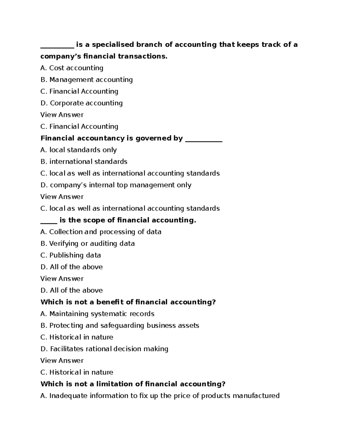 Financial accounting and analysis __________ is a specialised branch