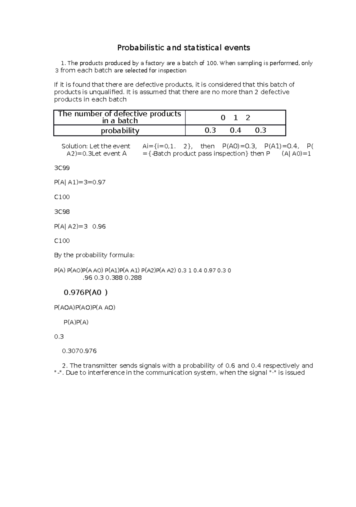 MAT 133 Probabilistic And Statistical Events - Probabilistic And ...