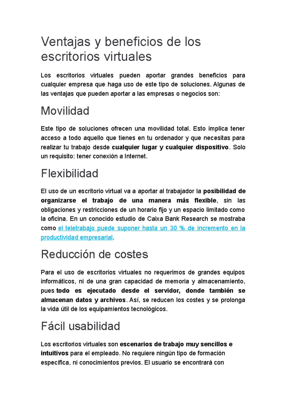 Ventajas y beneficios de los escritorios virtuales - Ventajas y ...