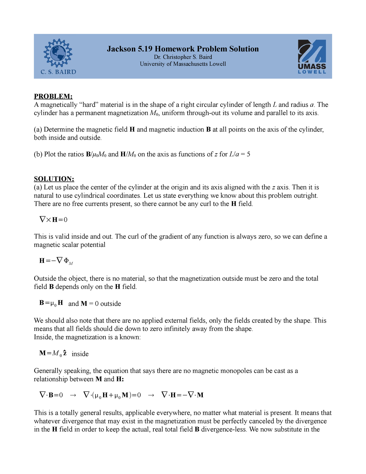 Jackson 5 19 Homework Solution - Jackson 5 Homework Problem Solution Dr ...