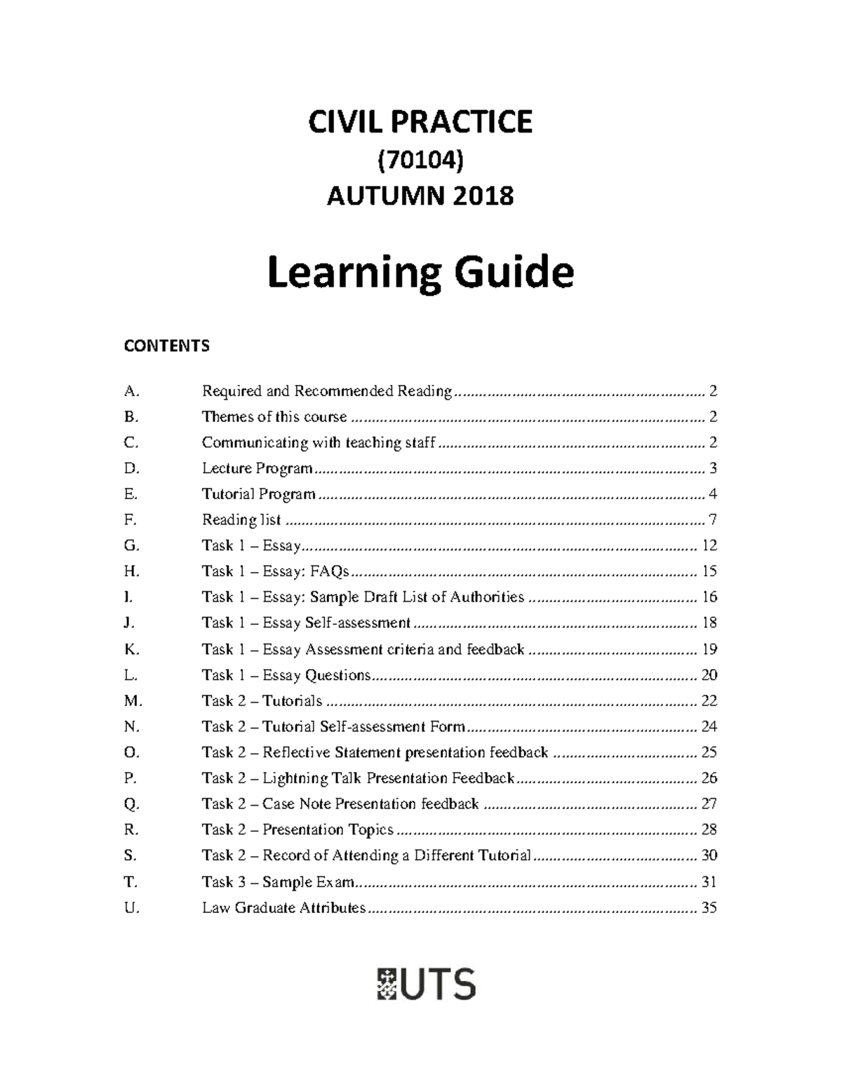 Civil Practice - Autumn 2018 - Learning Guide - 5 March 2018 - CIVIL ...