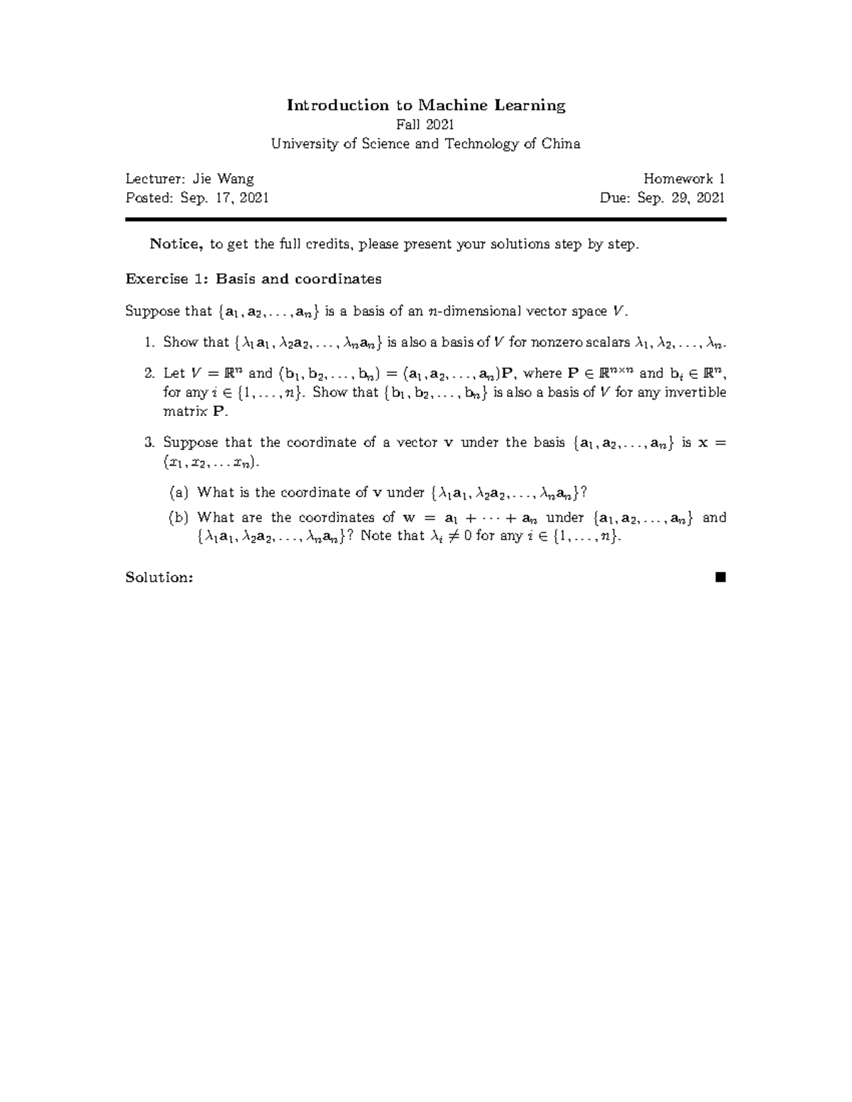 HW01 - homework - Introduction to Machine Learning Fall 2021 University ...