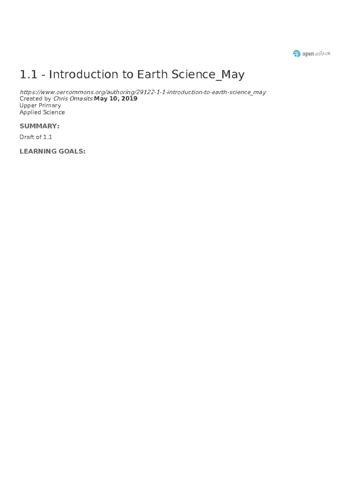 1.1 - Introduction to Earth Science May - 1 - Introduction to Earth ...