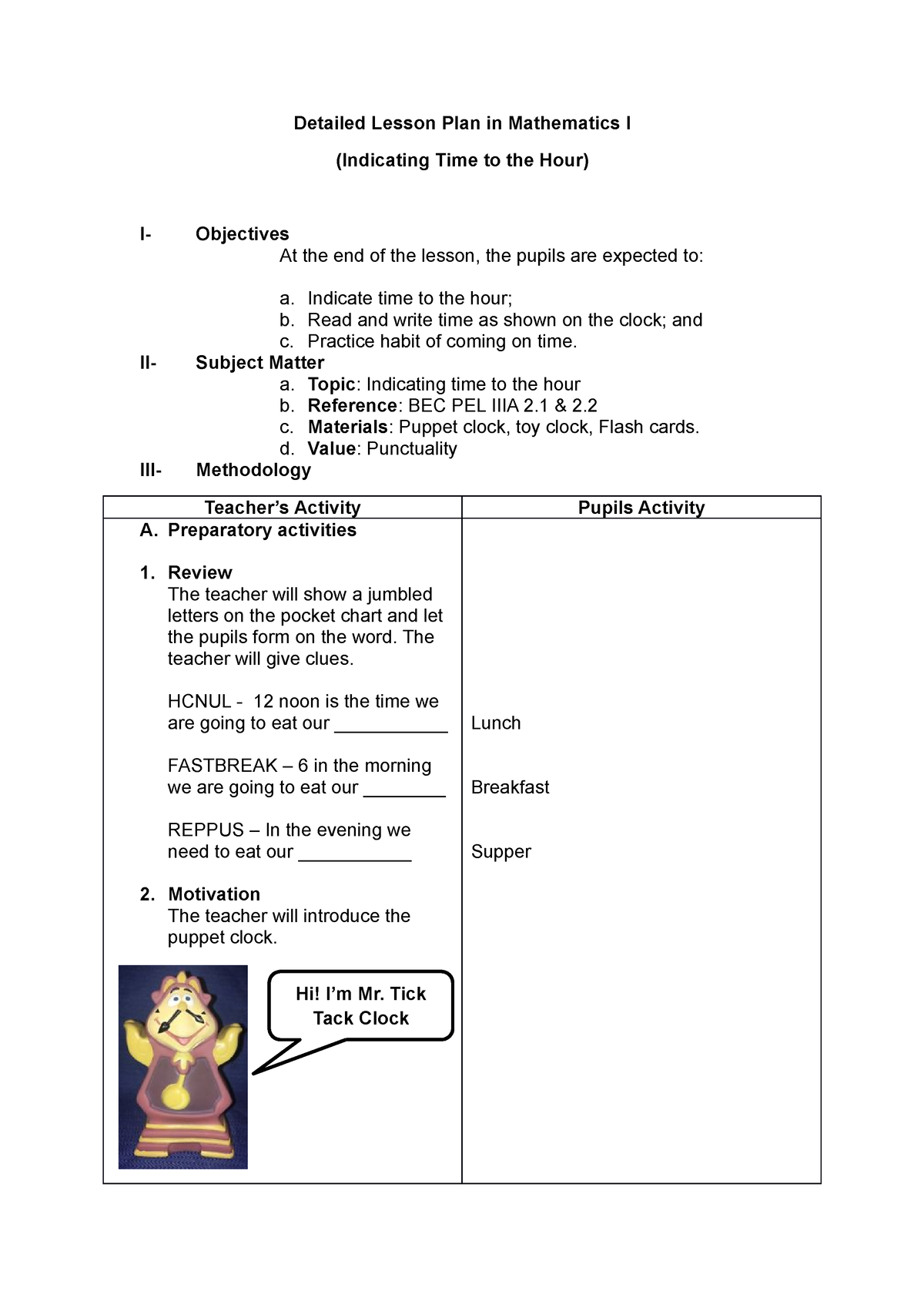 Detailed Lesson Plan in Mathematics I In - Detailed Lesson Plan in ...