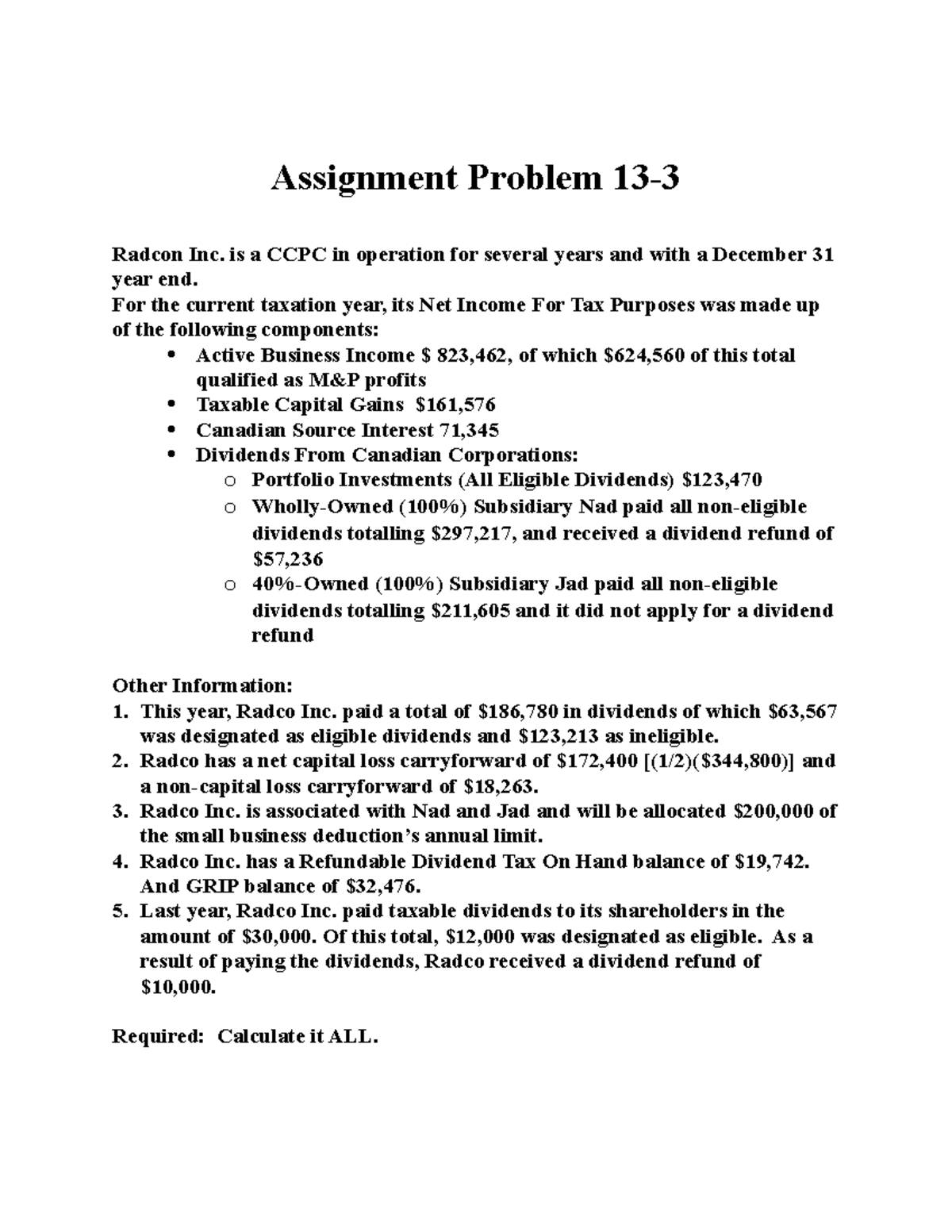 the solution to assignment problem