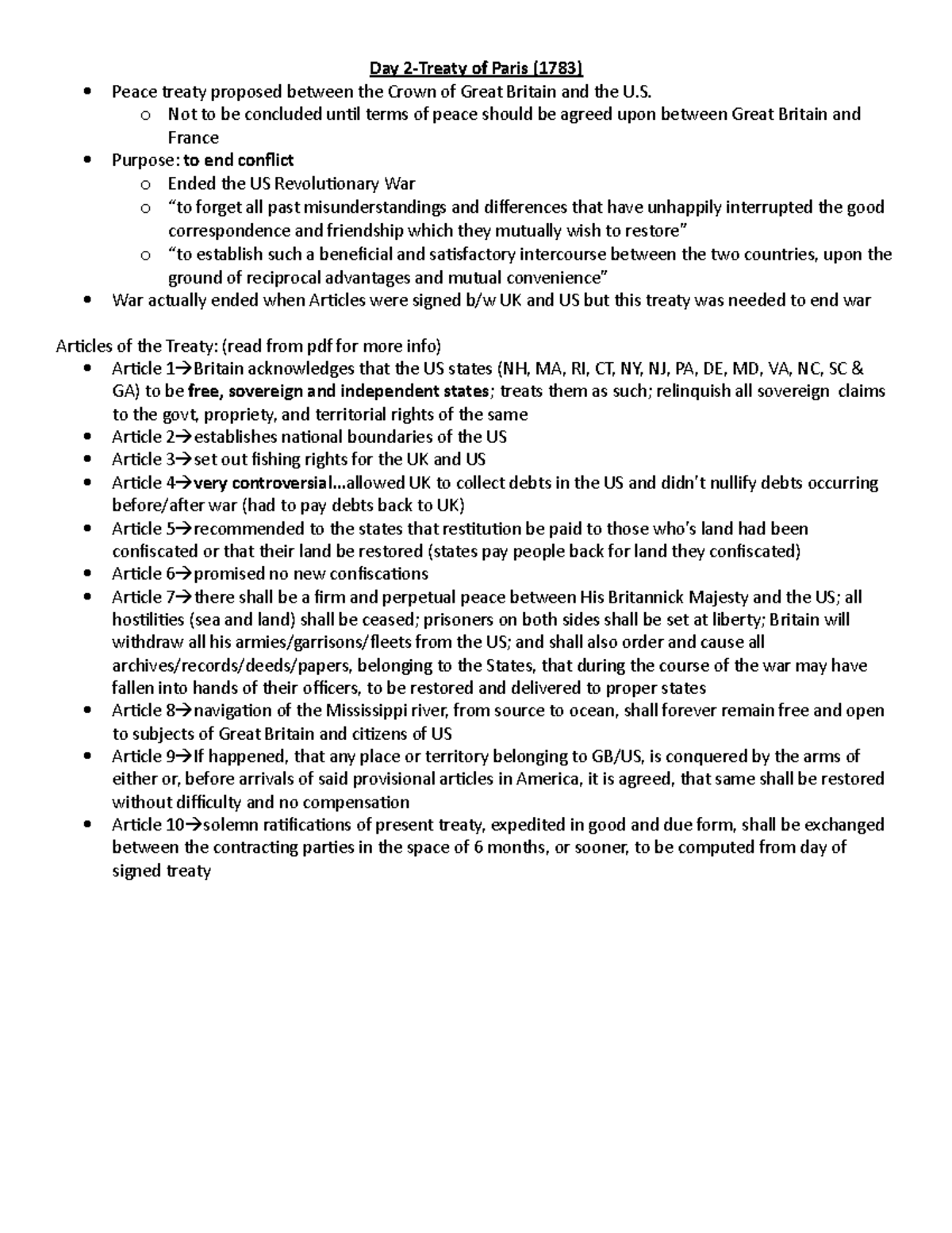 Treaty Of Paris (1783) - Day 2-Treaty Of Paris (1783) Peace Treaty ...