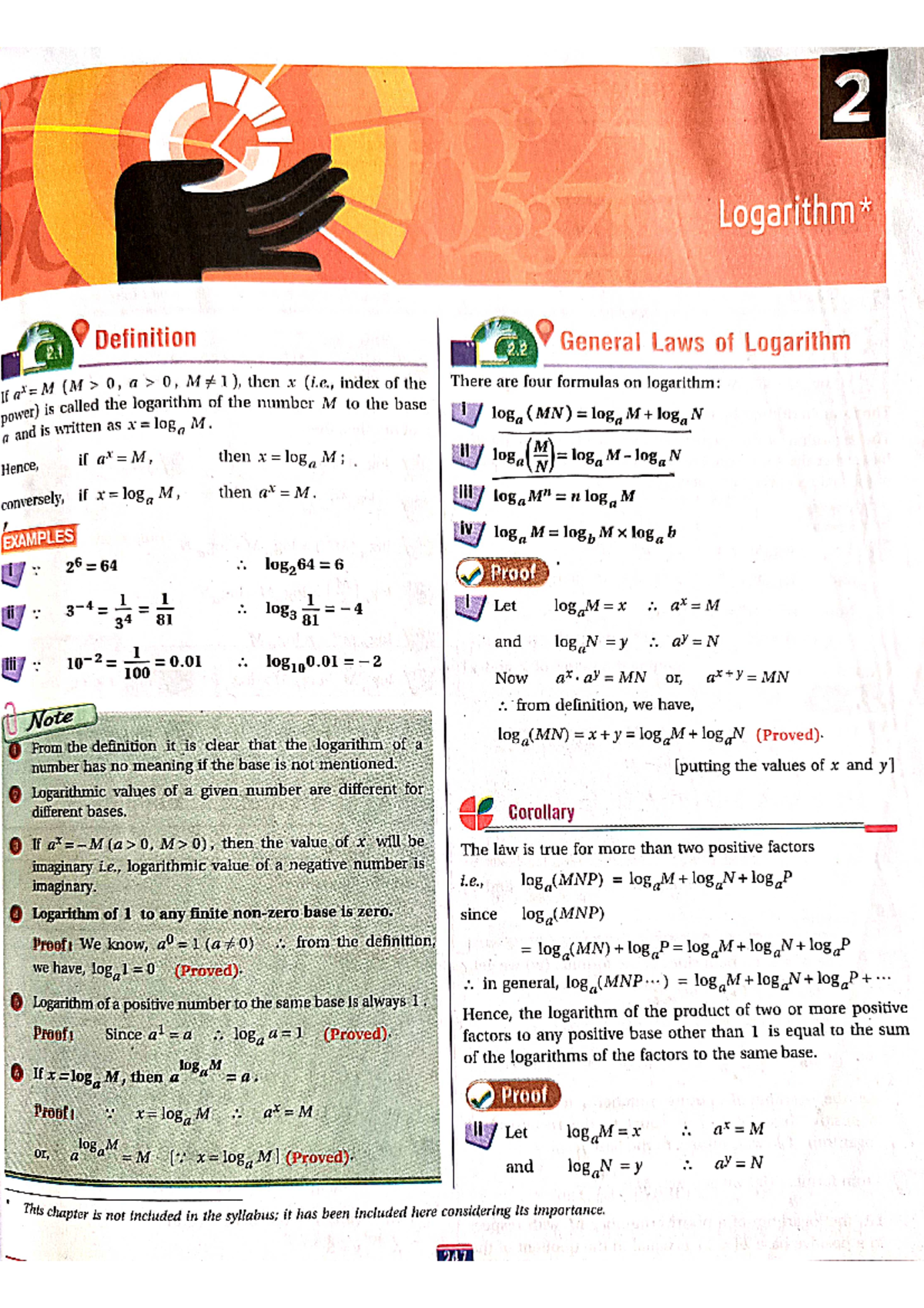 Logarithm - Pure Mathematics - Studocu