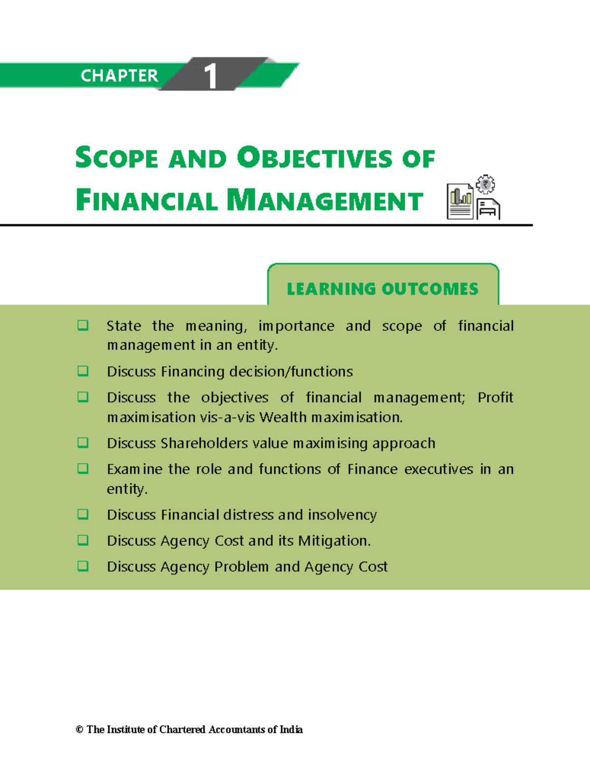 1 Scope & Objectives of FM - LEARNING OUTCOMES SCOPE AND OBJECTIVES OF ...